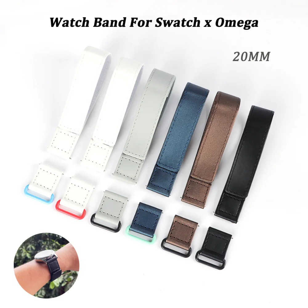 Ремешок из кожи и холста для часов Omega x Swatch Series, быстросъемный браслет для часов Swatch, браслет для часов OMEGA, 20 мм
Ремешок из кожи и холста для часов Omega x Swatch Series, быстросъемный браслет для часов Swatch, браслет для часов OMEGA, 20 мм