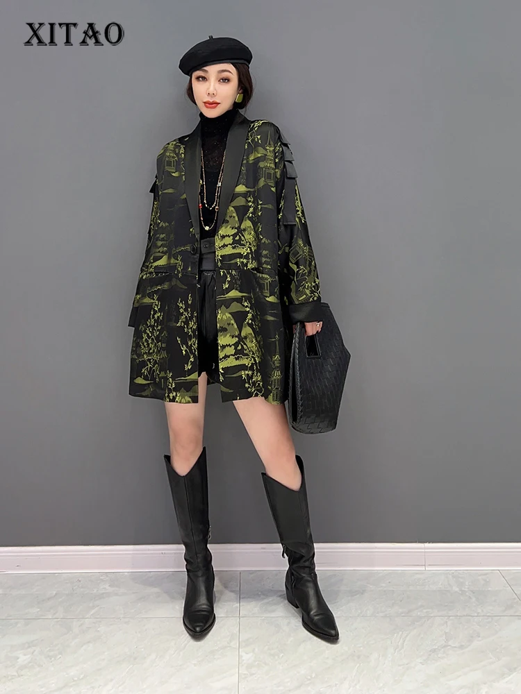 XITAO/пальто с принтом, с одной грудью, с длинным рукавом, богиня, веер, плиссированное, свободное, 2022, Осеннее, элегантное, приталенное пальто ... 
XITAO/пальто с принтом, с одной грудью, с длинным рукавом, богиня, веер, плиссированное, свободное, 2022, Осеннее, элегантное, приталенное пальто ...