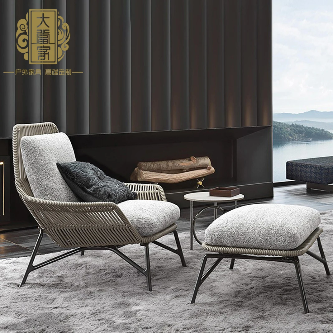 Outdoor leisure rattan chair Nordic design courtyard balcony single waterproof woven reclining chair tea table sofa
Outdoor leisure rattan chair Nordic design courtyard balcony single waterproof woven reclining chair tea table sofa