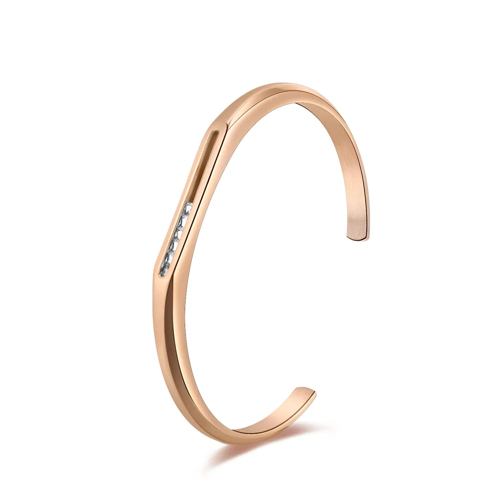 Simple Moved AAA+ Cubic Zirconia Cuff Bracelets Trendy 316L Stainless Steel Open Bangle For Women Jewelry Mothers Day Gifts 2023
Simple Moved AAA+ Cubic Zirconia Cuff Bracelets Trendy 316L Stainless Steel Open Bangle For Women Jewelry Mothers Day Gifts 2023
