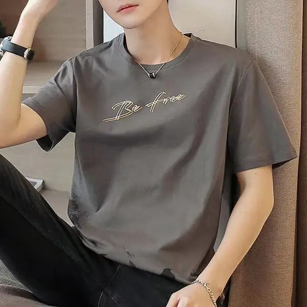 J9309 Summer new men's short sleeved T-shirt American fashion printed round neck T-shirt.
J9309 Summer new men's short sleeved T-shirt American fashion printed round neck T-shirt.