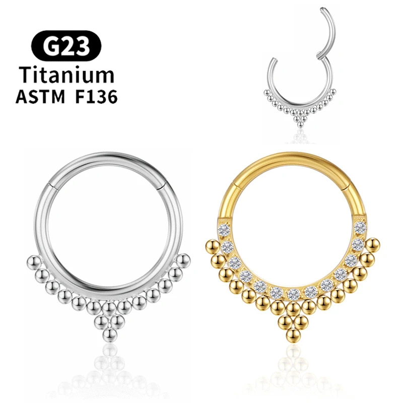 Titanium septum piercing nose ring Zircon Cartilage Helix Hinge section Clicker tragus G23 Labret Industrial Women Body Jewelry
Titanium septum piercing nose ring Zircon Cartilage Helix Hinge section Clicker tragus G23 Labret Industrial Women Body Jewelry