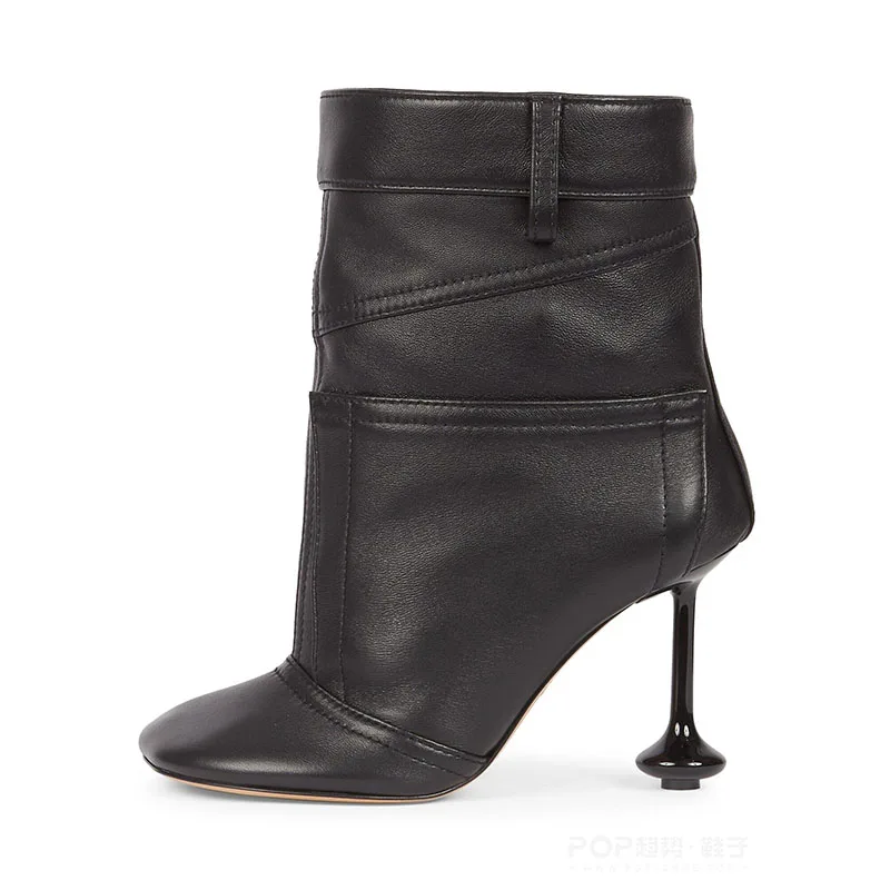 Arden Furtado 2023 four seasons Commuter Alien heel Short boots Round toe Patchwork Slip-on High-heeled Fashion boots 
Arden Furtado 2023 four seasons Commuter Alien heel Short boots Round toe Patchwork Slip-on High-heeled Fashion boots