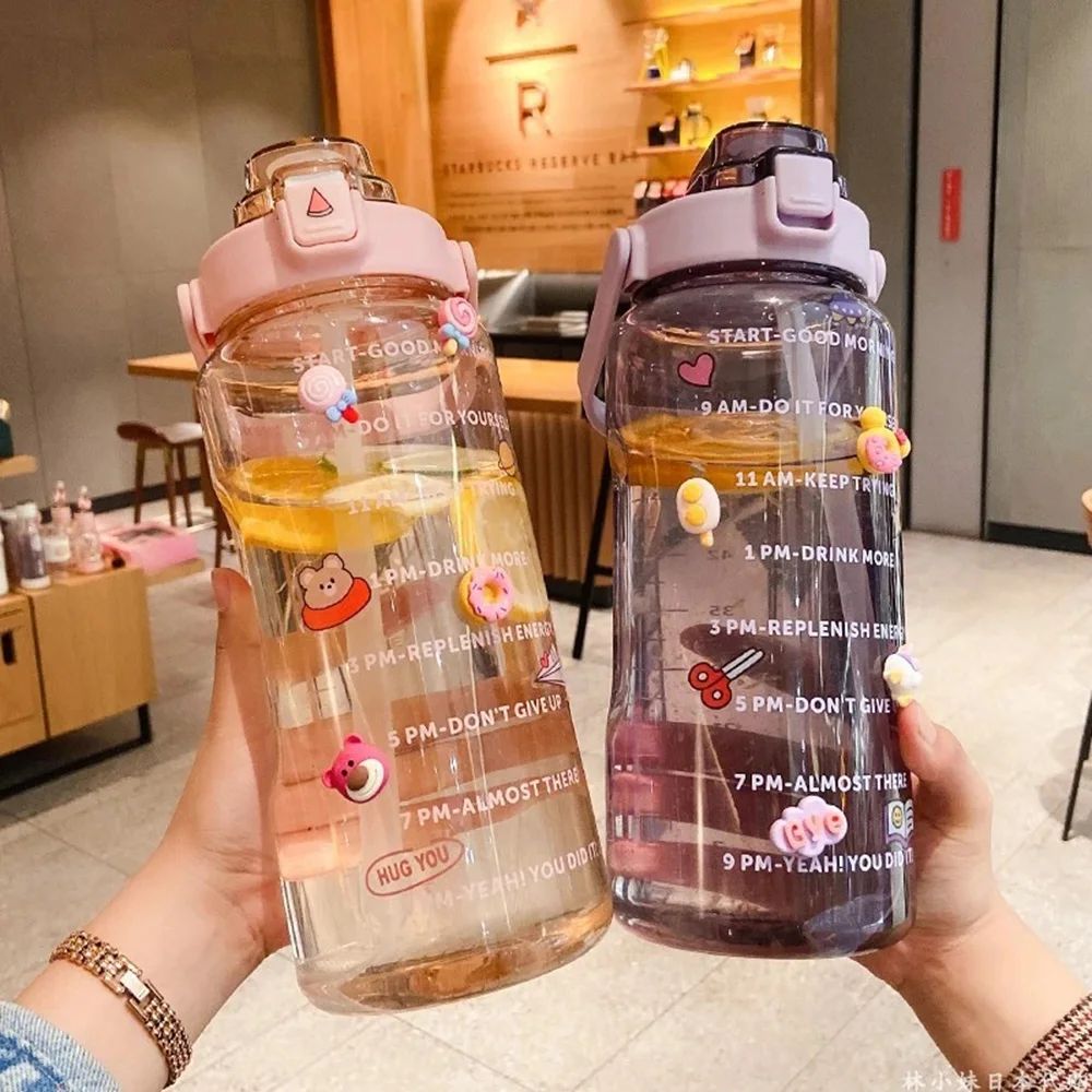 2L Large Capacity Water Bottle Straw Cup with Time Marker High Temperature Fitness Workout Plastic Cups For Outdoor Sports Gym
2L Large Capacity Water Bottle Straw Cup with Time Marker High Temperature Fitness Workout Plastic Cups For Outdoor Sports Gym