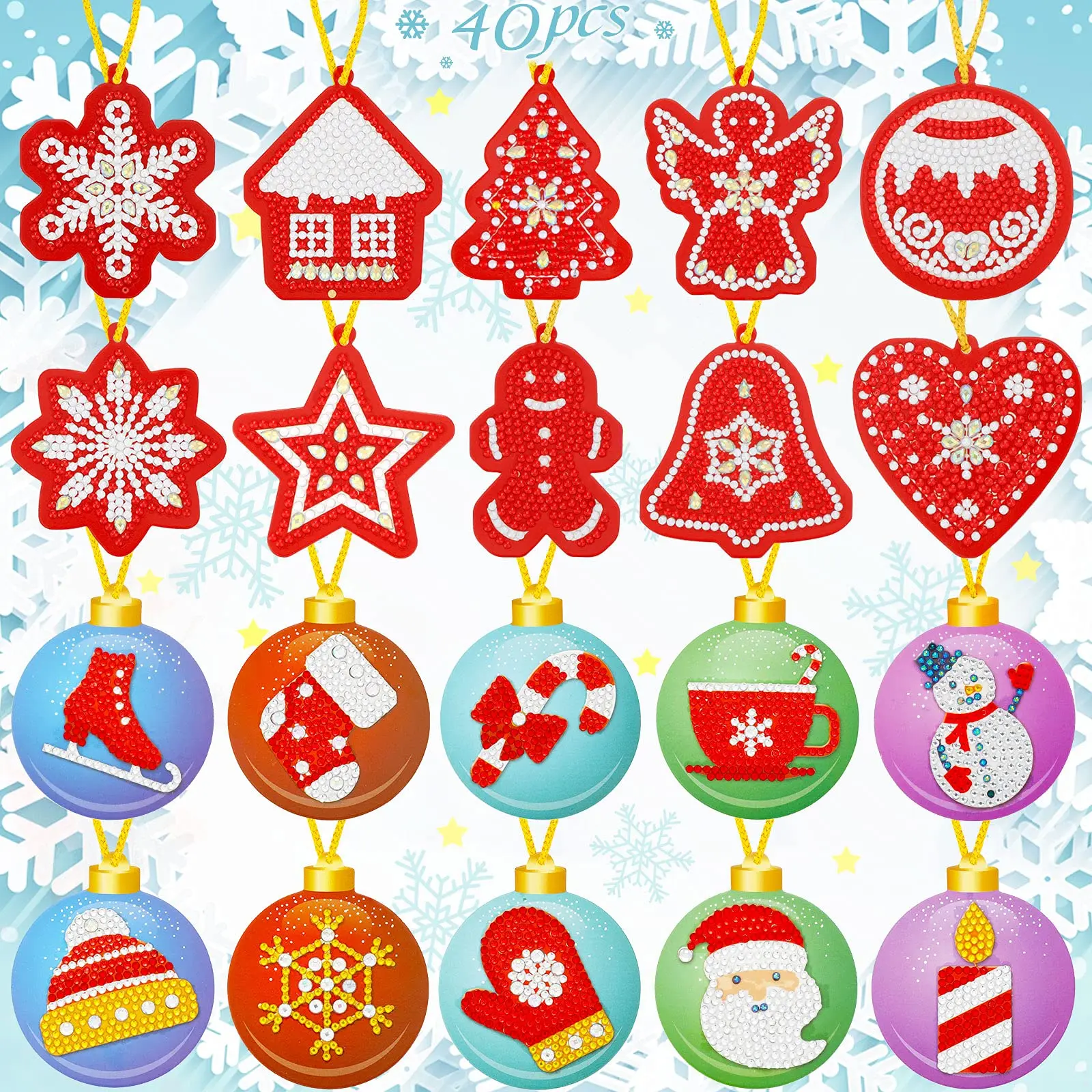 20PCS 5D Diamond Painting Christmas Pendant Ornament Santa Snowman Xmas Trees Hanging Pendant Diamond Embroidery Kit
20PCS 5D Diamond Painting Christmas Pendant Ornament Santa Snowman Xmas Trees Hanging Pendant Diamond Embroidery Kit