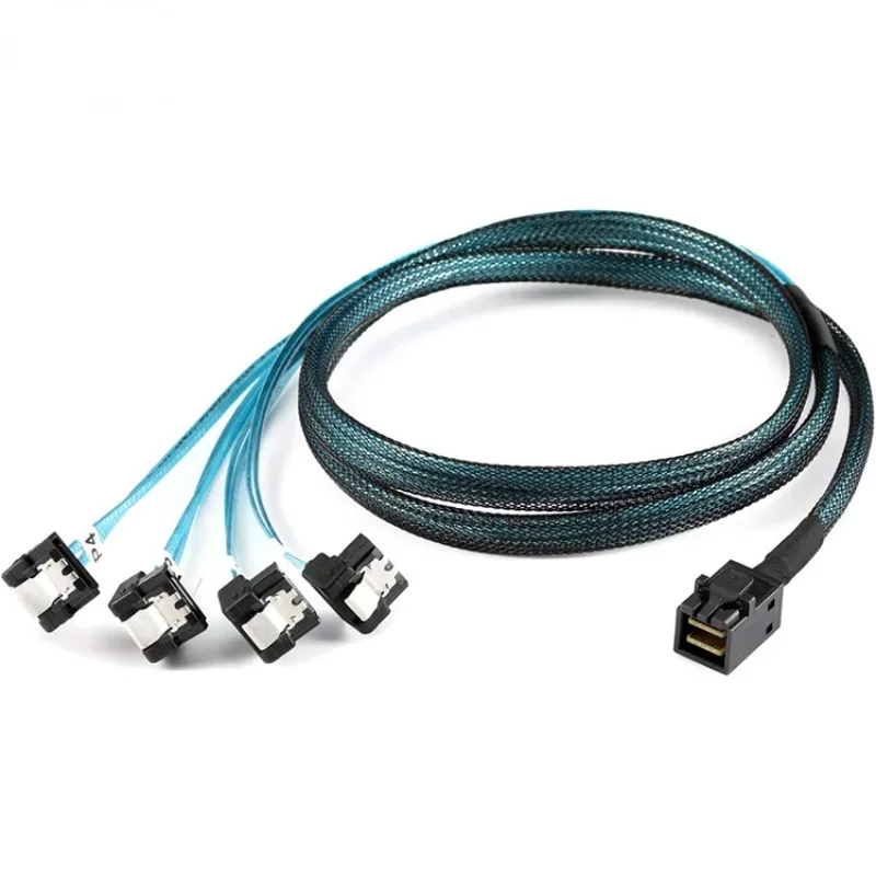 

50cm 100cm Internal Mini SAS SFF-8643 Host To 4 SATA 7pin Target Hard Disk 6Gbps Data Server Raid Cable mini sas sata