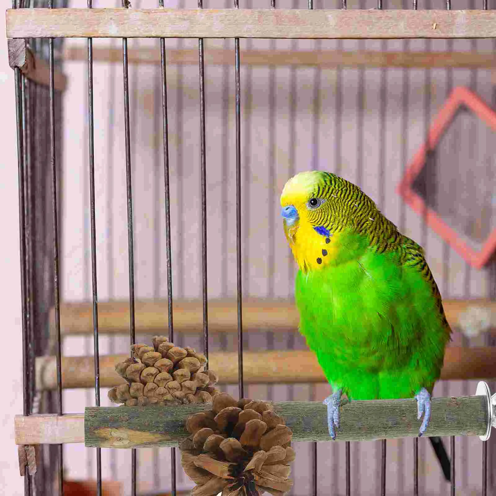 

Bird Toys Perch Parrot Stand Swing Toy Hanging Cage Stands Parakeet Play Wood Standing Perches Wooden Climbing Bath Rod Cages