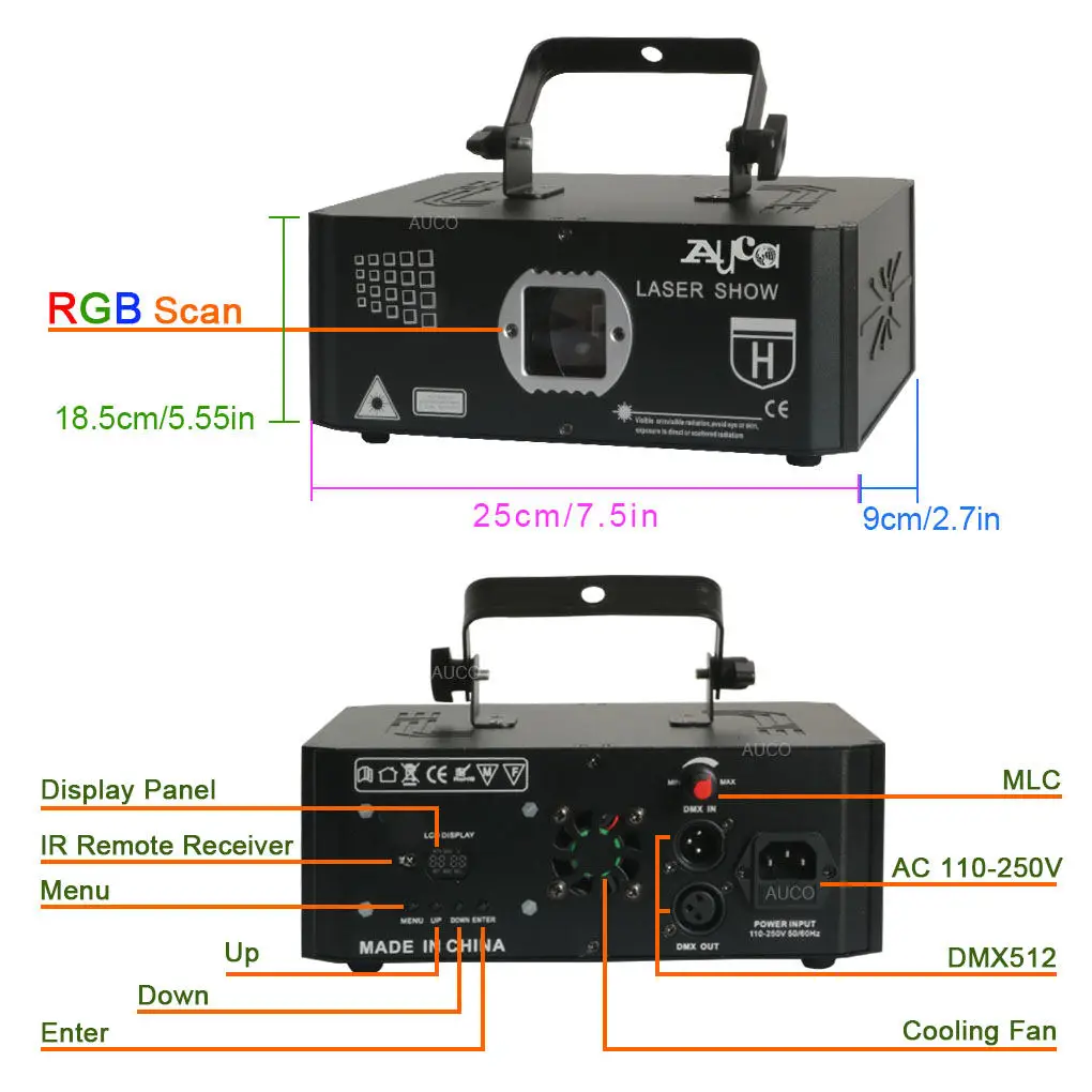 500 МВт DMX512 3D анимации проектор RGB лазерный музыка сканер светильник для диско
