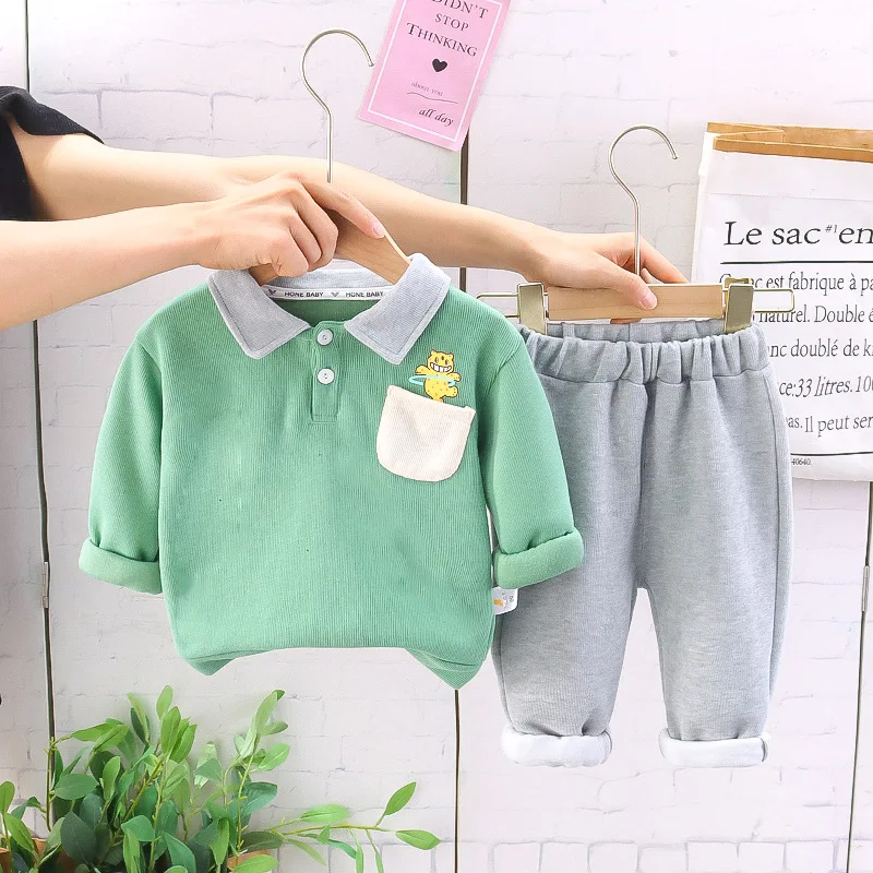 Spring&Autumn Baby Toddler Boys Girls Cute Soft Clothes Suit Cartoon Lapel SweatShirt+Trousers 2Pcs Fashion Kids Clothes Set
Spring&Autumn Baby Toddler Boys Girls Cute Soft Clothes Suit Cartoon Lapel SweatShirt+Trousers 2Pcs Fashion Kids Clothes Set