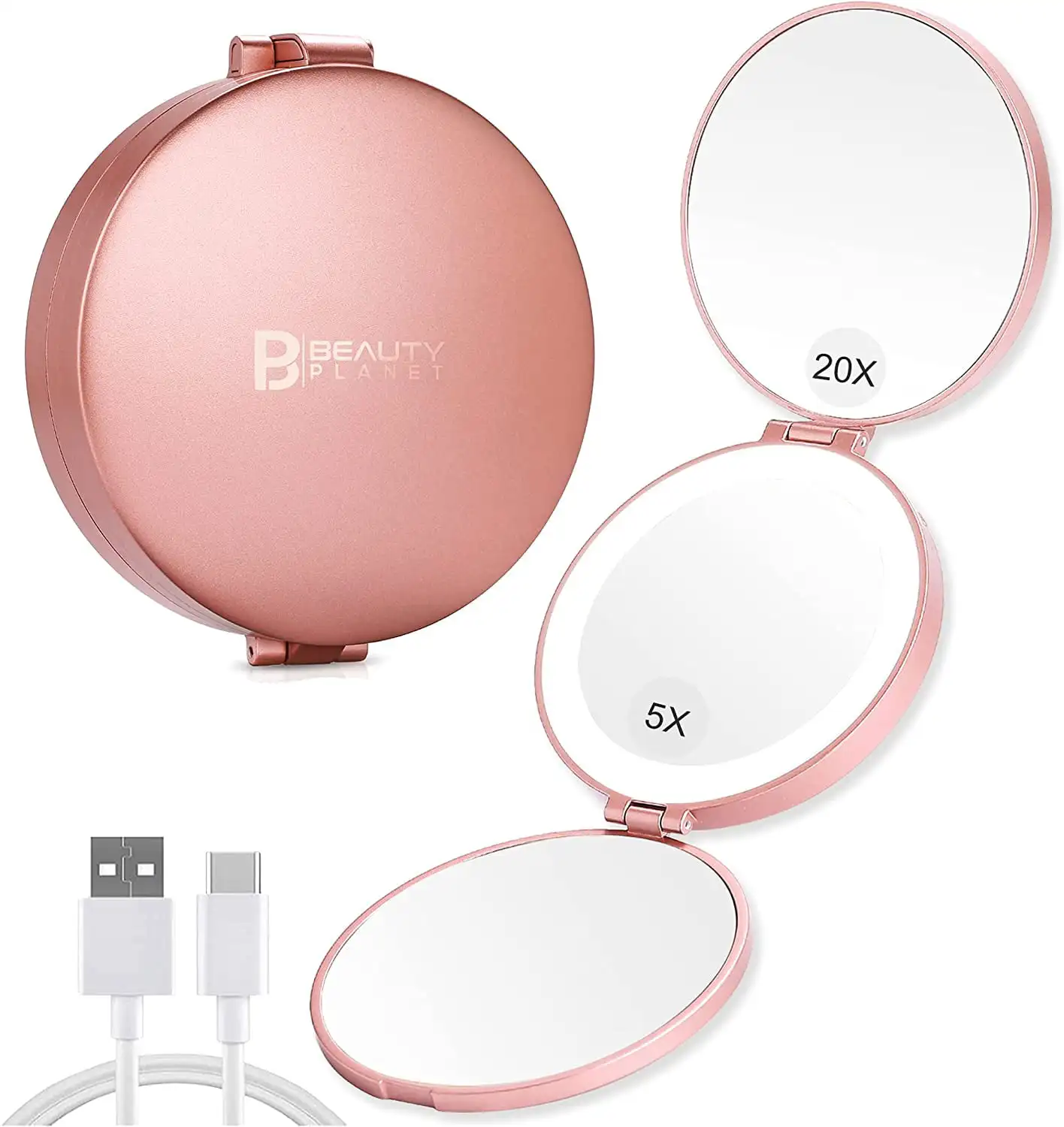 NEW Lighted Compact Mirror with Magnification,1X 5X 20X,4" Portable Pocket Mirror for Women,
NEW Lighted Compact Mirror with Magnification,1X 5X 20X,4" Portable Pocket Mirror for Women,