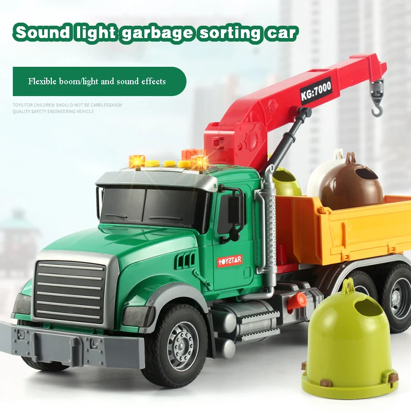 Simulation Inertia Wood Engineering Vehicle Garbage Classification Crane Light Music Car Model Children's Toy Gift
Simulation Inertia Wood Engineering Vehicle Garbage Classification Crane Light Music Car Model Children's Toy Gift