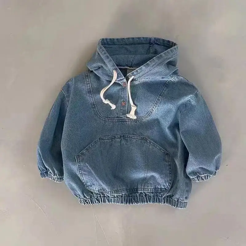Autumn Fashion Cool Kid Big Pocket Loose Denim Hoodies Boy Girl Baby Cotton Retro Simple Casual Tops Coat Children Sweatshirt
Autumn Fashion Cool Kid Big Pocket Loose Denim Hoodies Boy Girl Baby Cotton Retro Simple Casual Tops Coat Children Sweatshirt