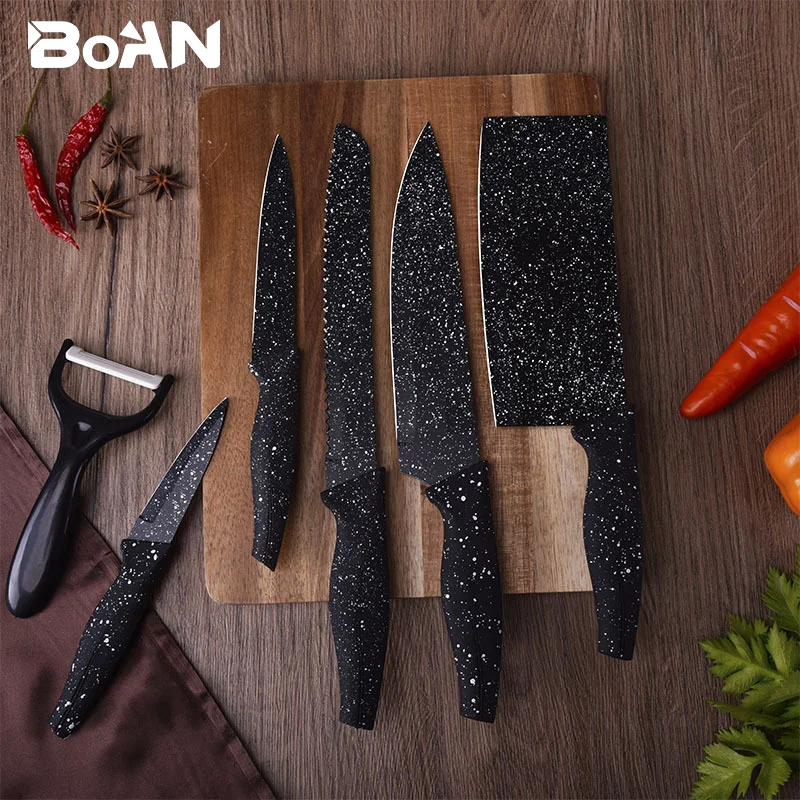 Western Kitchen Knife 3CR13 Stainless Steel Chef's Slicer Black Non-stick Point Coating Chef's Knife Face Kitchen Knife Gift Set
Western Kitchen Knife 3CR13 Stainless Steel Chef's Slicer Black Non-stick Point Coating Chef's Knife Face Kitchen Knife Gift Set