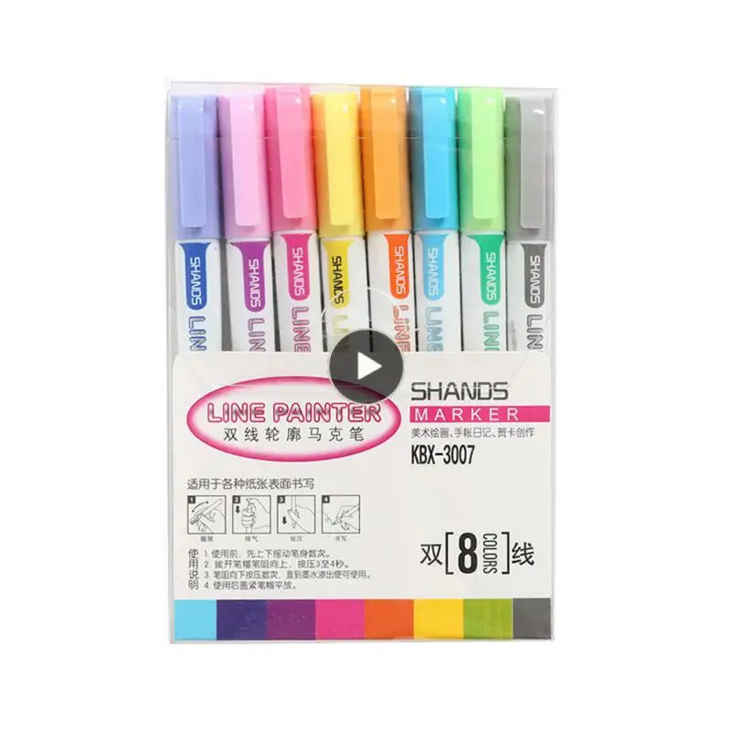 

Grease Pen Marker Pen Multi-color Cute Pen Marker Contour Pen Outline Pen Single Head Double Line Candy Colors Pen