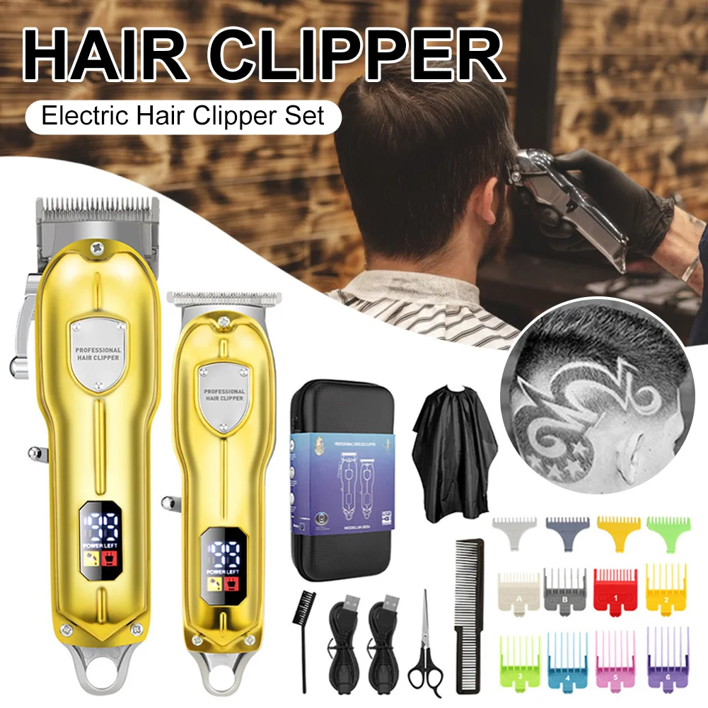 Men's Electric Hair Clipper Set Cordless Hair Trimmer Rechargeable Hair Cutting Grooming Tool For Barber With LCD Display
Men's Electric Hair Clipper Set Cordless Hair Trimmer Rechargeable Hair Cutting Grooming Tool For Barber With LCD Display