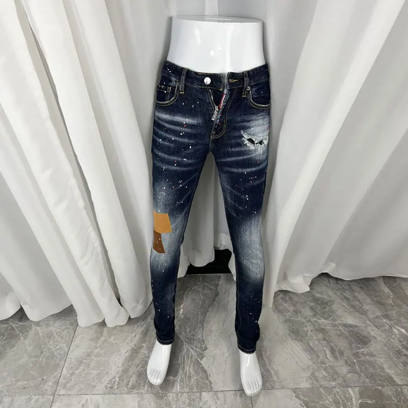 Streetwear Fashion Men Jeans High Quality Retro Blue Elastic Slim Fit Ripped Jeans Men Patch Designer Hip Hop Brand Pants Hombre
Streetwear Fashion Men Jeans High Quality Retro Blue Elastic Slim Fit Ripped Jeans Men Patch Designer Hip Hop Brand Pants Hombre