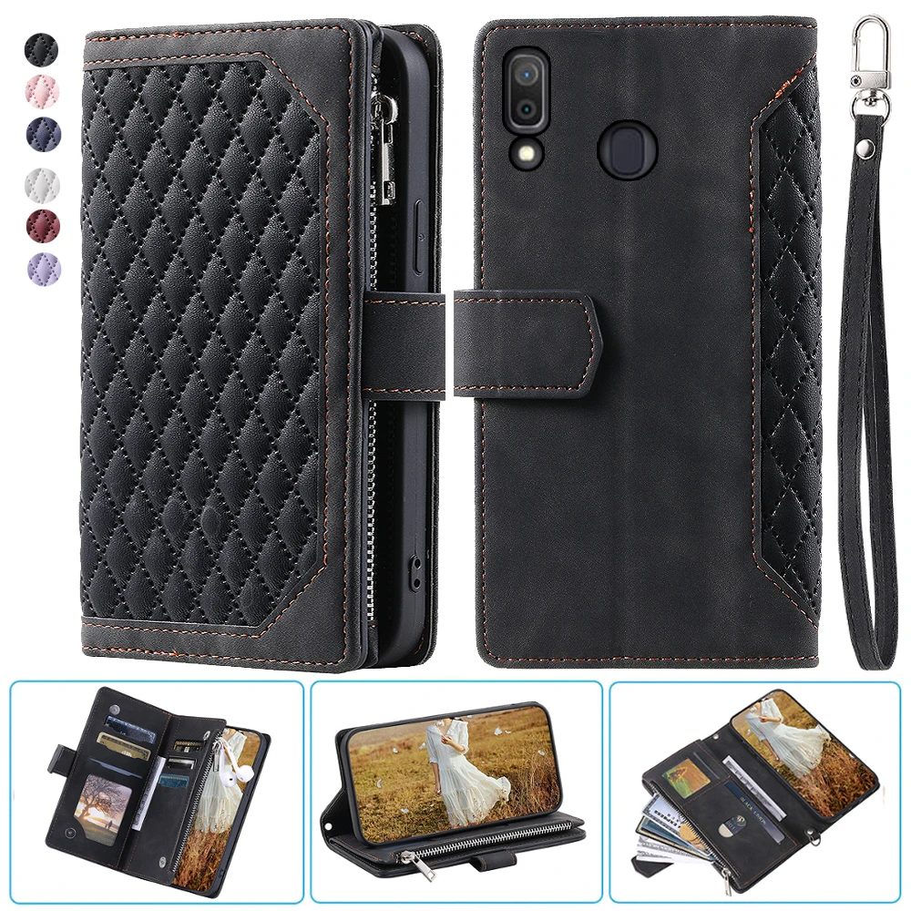 For Samsung A30 Fashion Small Fragrance Zipper Wallet Leather Case Flip Cover Multi Card Slots Cover Folio with Wrist Strap
For Samsung A30 Fashion Small Fragrance Zipper Wallet Leather Case Flip Cover Multi Card Slots Cover Folio with Wrist Strap