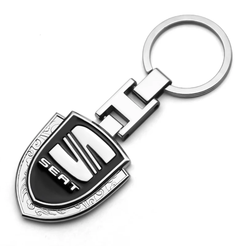 

Car Keychain 3D Alloy Metal Car Logo Shield Shaped Keyring Accessories For SEAT Leon Cupra MK1 MK2 MK3 Ibiza 6L 6J 6P 6F 1P 5F