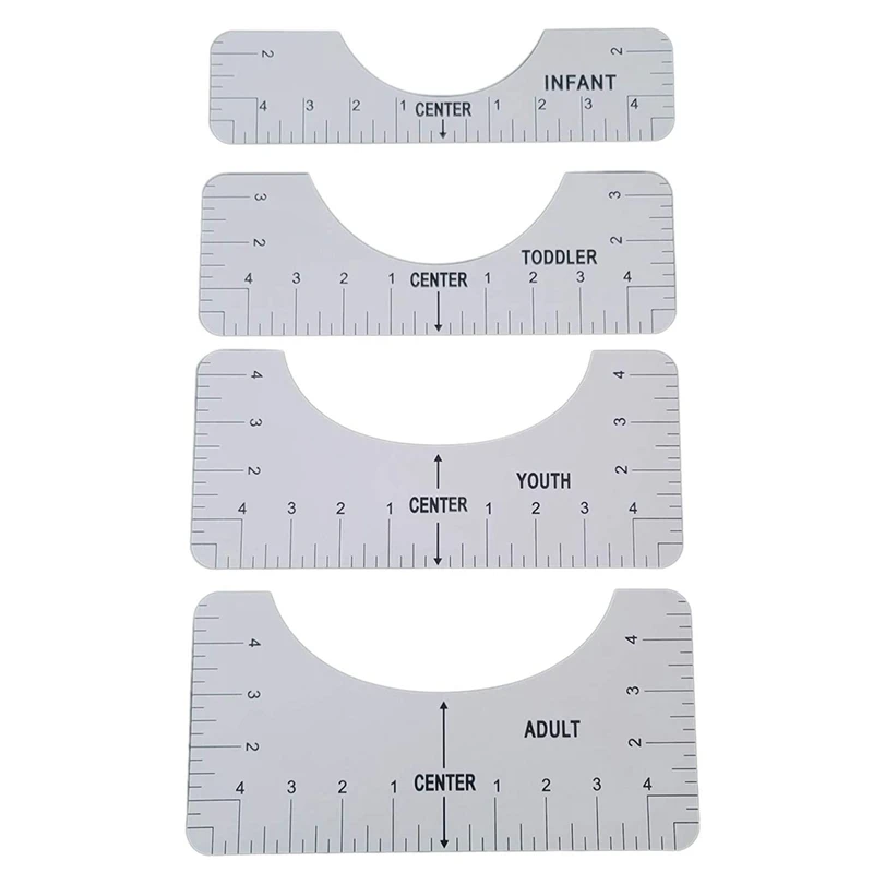 4PCS T-Shirt Alignment Ruler T-Shirt Vinyl Ruler Guide T-Shirt Alignment Tool For Making Fashion Center Design (White)
4PCS T-Shirt Alignment Ruler T-Shirt Vinyl Ruler Guide T-Shirt Alignment Tool For Making Fashion Center Design (White)