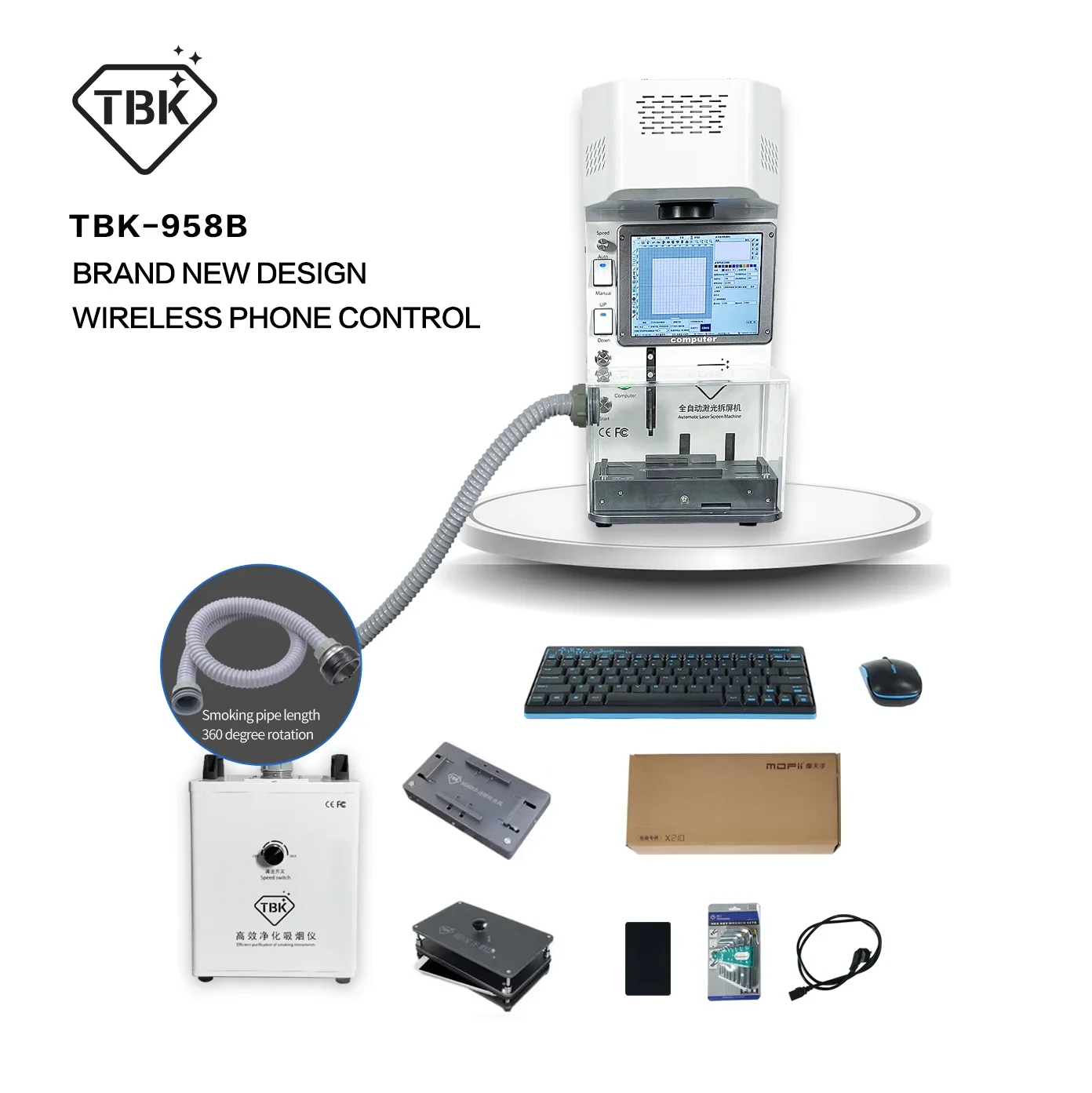 TBK 958B TBK-958A TBK958C TBK958F TBK958M TBK 958ML Laser Engraving Printer Machine, Iphone Back Glass Remove Machine
TBK 958B TBK-958A TBK958C TBK958F TBK958M TBK 958ML Laser Engraving Printer Machine, Iphone Back Glass Remove Machine
