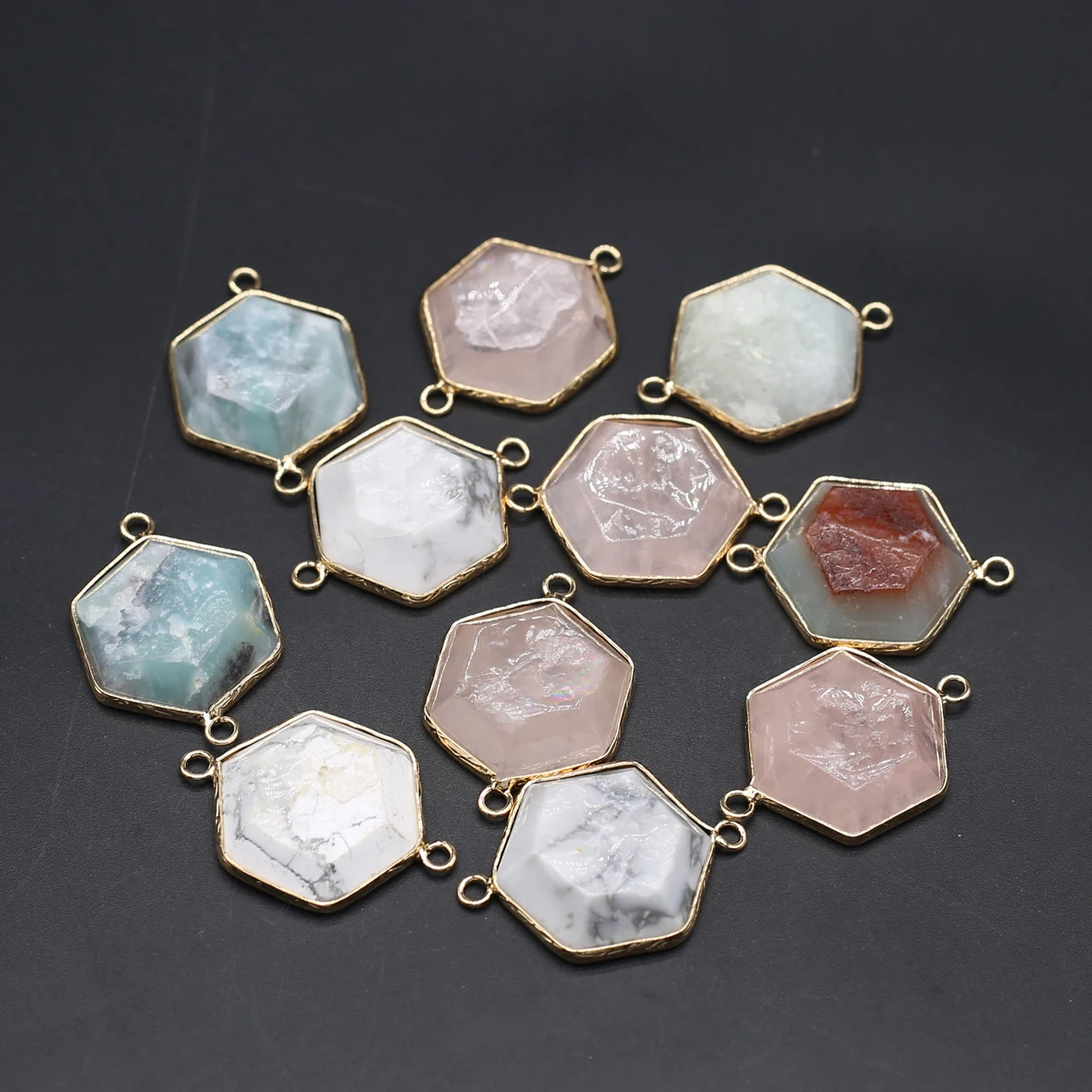 1pcs Natural Rose Quartz Gemstone Double Hanging Connector for Jewelry Making Diy Homemade Boutique Necklace Bracelet 
1pcs Natural Rose Quartz Gemstone Double Hanging Connector for Jewelry Making Diy Homemade Boutique Necklace Bracelet