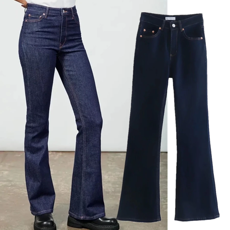 Maxdutti England Style Simple Basic Push Up Skinny Flare Jeans Vintage Dark Blue 2022 Elastic High Waist Jeans Women
Maxdutti England Style Simple Basic Push Up Skinny Flare Jeans Vintage Dark Blue 2022 Elastic High Waist Jeans Women