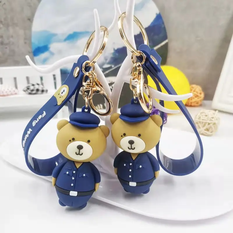 Cute Little Bear Police Keychain Fashion Doll Backpack Pendant Bag Decoration Car Keys Accessories Keyring Gift
Cute Little Bear Police Keychain Fashion Doll Backpack Pendant Bag Decoration Car Keys Accessories Keyring Gift