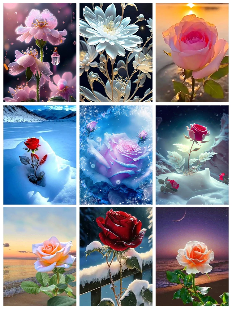 Flower 5D Diamond Painting Flowers In The Snow Diamond Painting Inlaid Full Diamond Embroidery Painting Home Decoration 
Flower 5D Diamond Painting Flowers In The Snow Diamond Painting Inlaid Full Diamond Embroidery Painting Home Decoration