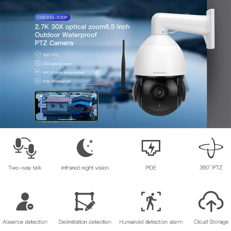Vstarcam новая наружная беспроводная камера безопасности 30X 5MP HD полноцветная IP-камера Водонепроницаемая ИК цветная Ночная двухсторонняя умная домашняя камера приложение для телефона
Vstarcam новая наружная беспроводная камера безопасности 30X 5MP HD полноцветная IP-камера Водонепроницаемая ИК цветная Ночная двухсторонняя умная домашняя камера приложение для телефона