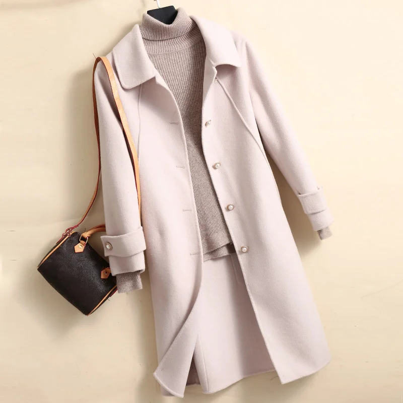 Autumn Spring Fashion Double Sided Jacket Women Solid Color Outerwear Elegant Office Lady Long Sleeve Wool Coat Female
Autumn Spring Fashion Double Sided Jacket Women Solid Color Outerwear Elegant Office Lady Long Sleeve Wool Coat Female
