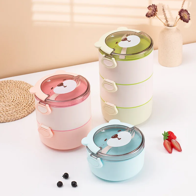 Lunch Box Cute Cartoon Bento Box with Spoon Portable Microwavable Food Storage Container Round Lunchbox with Handle for Kids
Lunch Box Cute Cartoon Bento Box with Spoon Portable Microwavable Food Storage Container Round Lunchbox with Handle for Kids