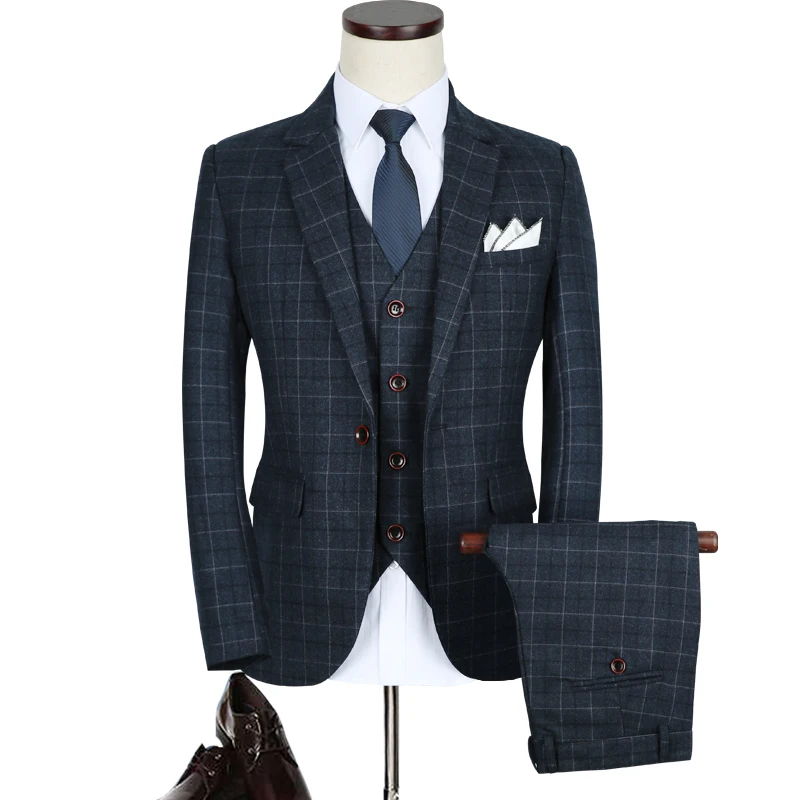 (Jackets +Pants+Vest) Luxury Men Plaid Slim Fit Suit Men 2022 Business Wedding Suits Party Tuxedo Mens Social Formal Clothing
(Jackets +Pants+Vest) Luxury Men Plaid Slim Fit Suit Men 2022 Business Wedding Suits Party Tuxedo Mens Social Formal Clothing