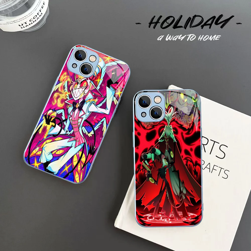 Чехол для телефона с изображением аниме H-Helluva B-Boss из закаленного стекла Iphone 14 13 12