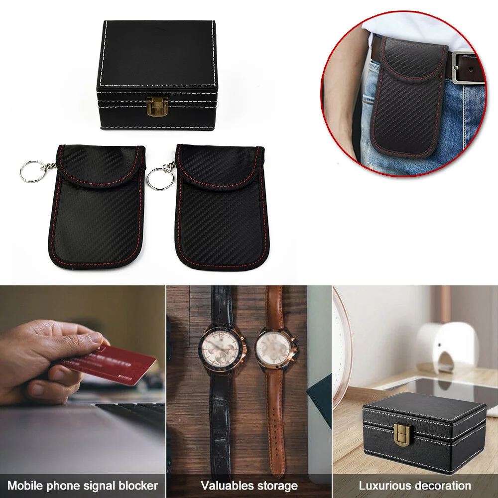 Auto Wooden Signal Blocker Box + 2x PU Pouch Bag Car Key Fob RFID Security Anti-Theft Faraday Keyless Privacy Protection Tool
Auto Wooden Signal Blocker Box + 2x PU Pouch Bag Car Key Fob RFID Security Anti-Theft Faraday Keyless Privacy Protection Tool