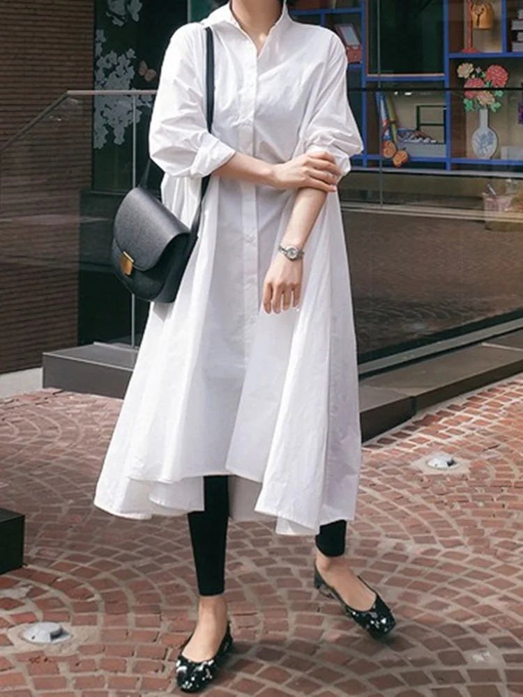 Solid Color Turn-down Collar Single Breasted Full Sleeve Long Shirt For Women 2022 Summer Female Fashion Clothing G003
Solid Color Turn-down Collar Single Breasted Full Sleeve Long Shirt For Women 2022 Summer Female Fashion Clothing G003