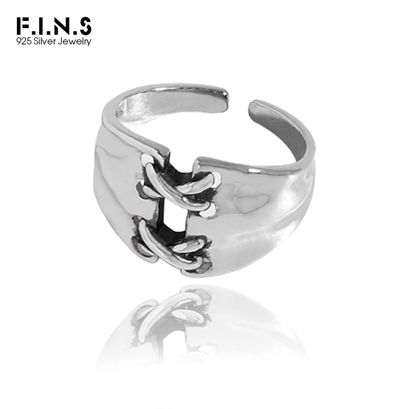 F.I.N.S Retro Old Strap S925 Sterling Silver Ring Wide Adjustable Mid Finger Rings for Women Men Knot Punk Vintage Fine Jewelry
F.I.N.S Retro Old Strap S925 Sterling Silver Ring Wide Adjustable Mid Finger Rings for Women Men Knot Punk Vintage Fine Jewelry