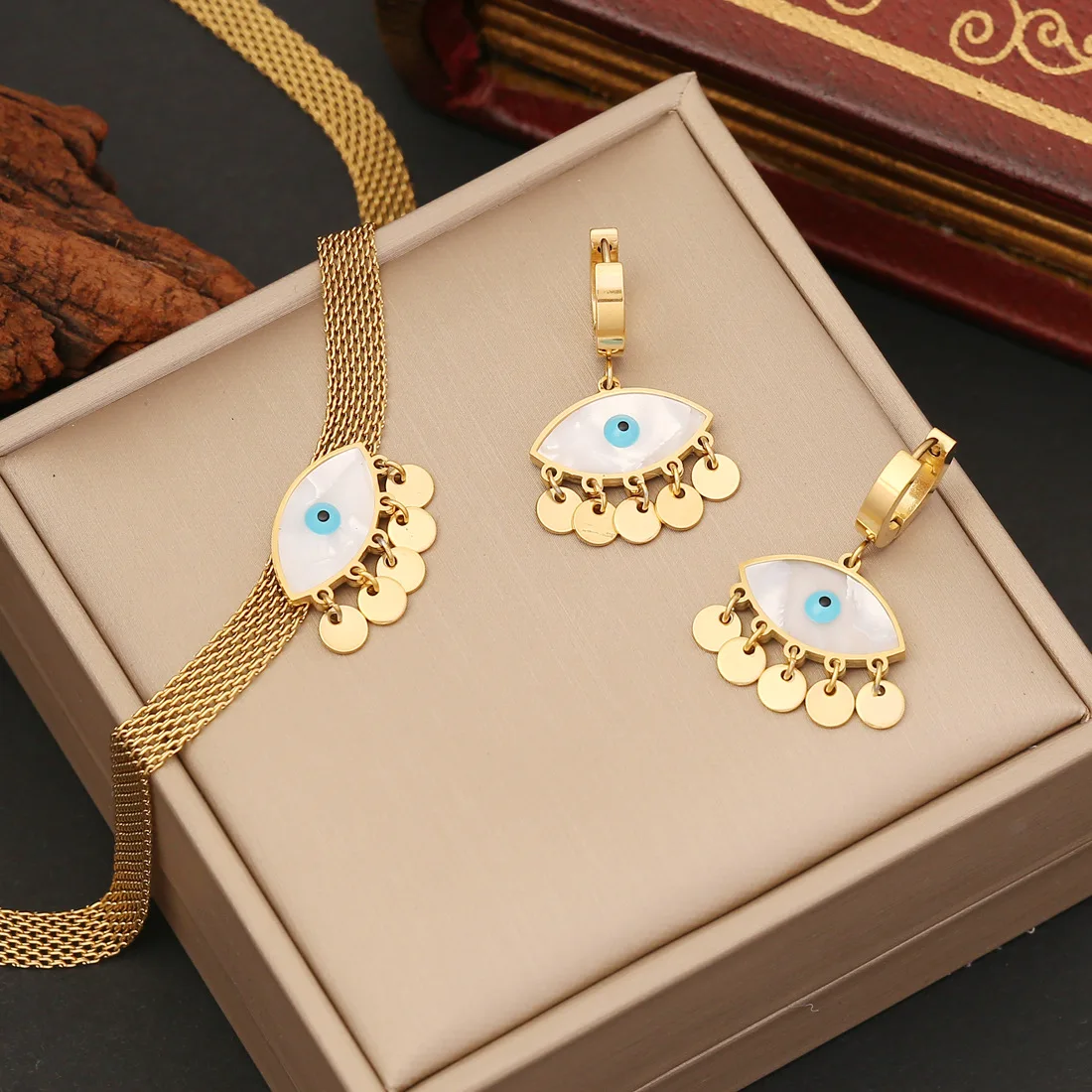 316L Stainless Steel Blue Eye Necklace For Women New Trendy Mesh Chain Girl Charm Jewelry Set Fashion Party Gift
316L Stainless Steel Blue Eye Necklace For Women New Trendy Mesh Chain Girl Charm Jewelry Set Fashion Party Gift