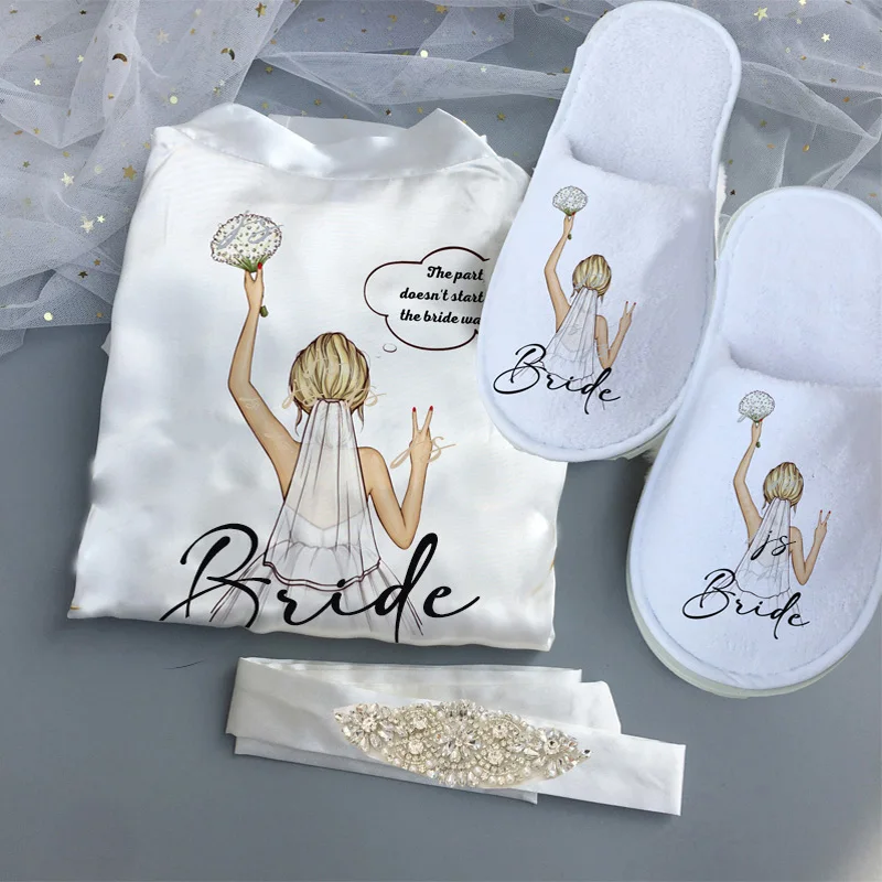 Personalized Bride to be hen party robe slippers set gifts Maid of honor sister Mother Bridesmaid gift for wedding guests
Personalized Bride to be hen party robe slippers set gifts Maid of honor sister Mother Bridesmaid gift for wedding guests