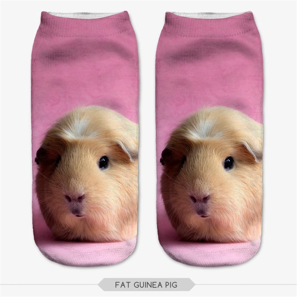 

New 3D Printi Women Socks Unisex Cute Low Cut Ankle Sock Multiple Colors Casual Funny Hamster Dog Cat Monkey Owl Sokken