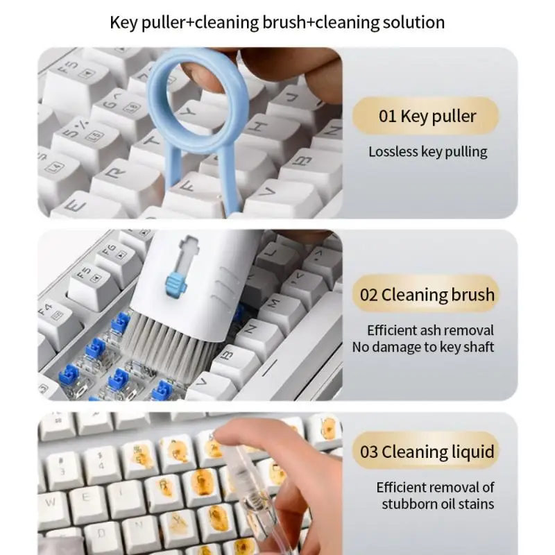 Cleaning Tools For Headset Ipad Phone 7-in-1 Computer Clean Tool Keycap Puller Set Keyboard Cleaner Brush Kit Cleaner Brush
Cleaning Tools For Headset Ipad Phone 7-in-1 Computer Clean Tool Keycap Puller Set Keyboard Cleaner Brush Kit Cleaner Brush
