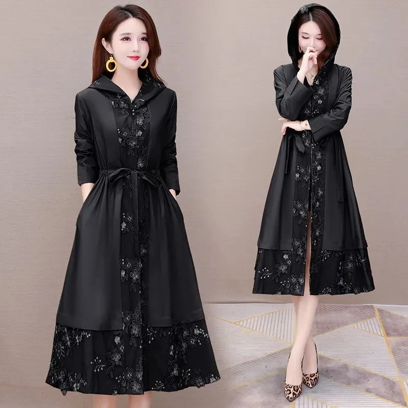 Windbreaker Women Loose Large Size L-5XL Trench Coat Female Korean Fashion Hooded Coat Ladies Mid-length Spring Autumn Overcoat
Windbreaker Women Loose Large Size L-5XL Trench Coat Female Korean Fashion Hooded Coat Ladies Mid-length Spring Autumn Overcoat