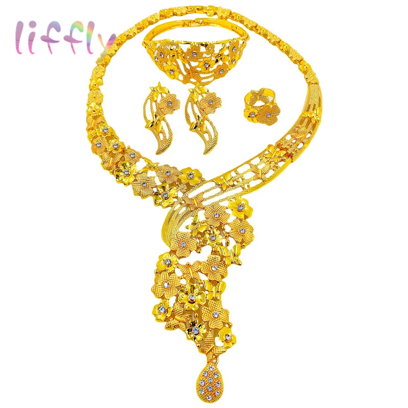 Dubai Wedding Jewelry Sets for Women Luxury Necklace Exaggerate Big Bracelet Earrings Wedding Ring Charm Bridal Gift
Dubai Wedding Jewelry Sets for Women Luxury Necklace Exaggerate Big Bracelet Earrings Wedding Ring Charm Bridal Gift