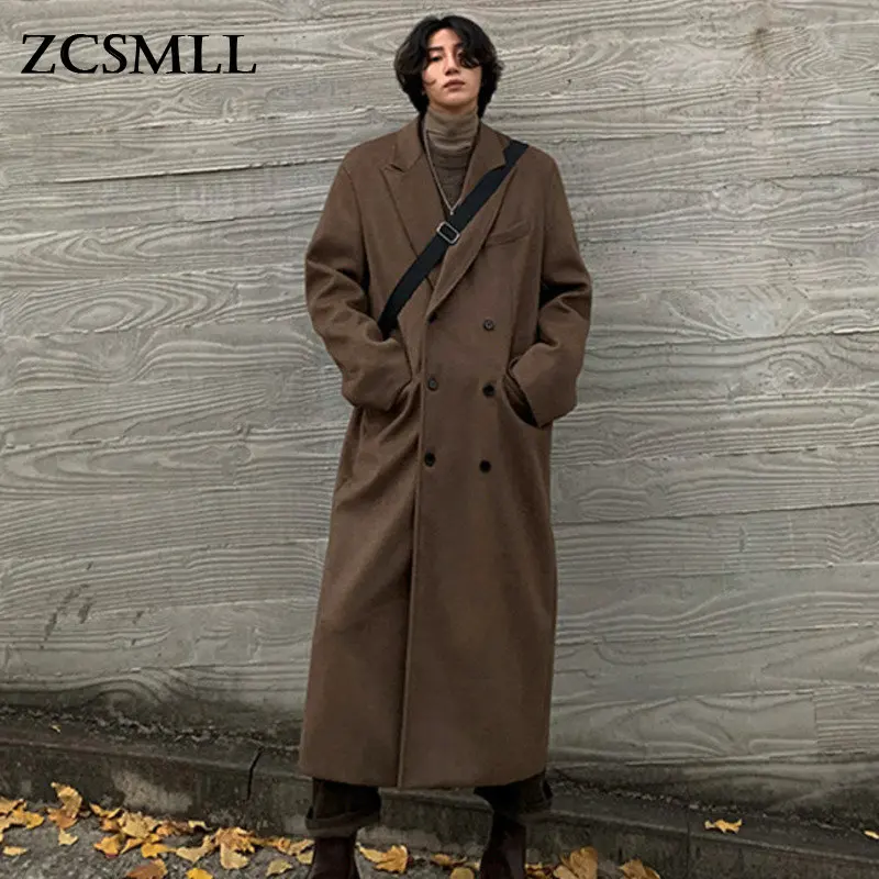 Men's Woolen Coat Long Autumn Winter Thickened Korean Fashion Loose Trend Casual Trench 2022 Solid Color Male Tops 9A6056
Men's Woolen Coat Long Autumn Winter Thickened Korean Fashion Loose Trend Casual Trench 2022 Solid Color Male Tops 9A6056