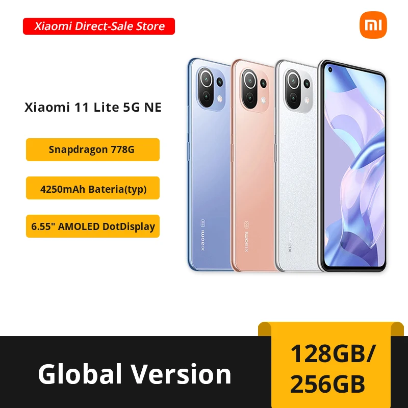 

Global Version Xiaomi 11 Lite 5G NE Refurbished Smartphone 128GB /256GB Snapdragon 778G 90Hz 64MP Camera Octa Core