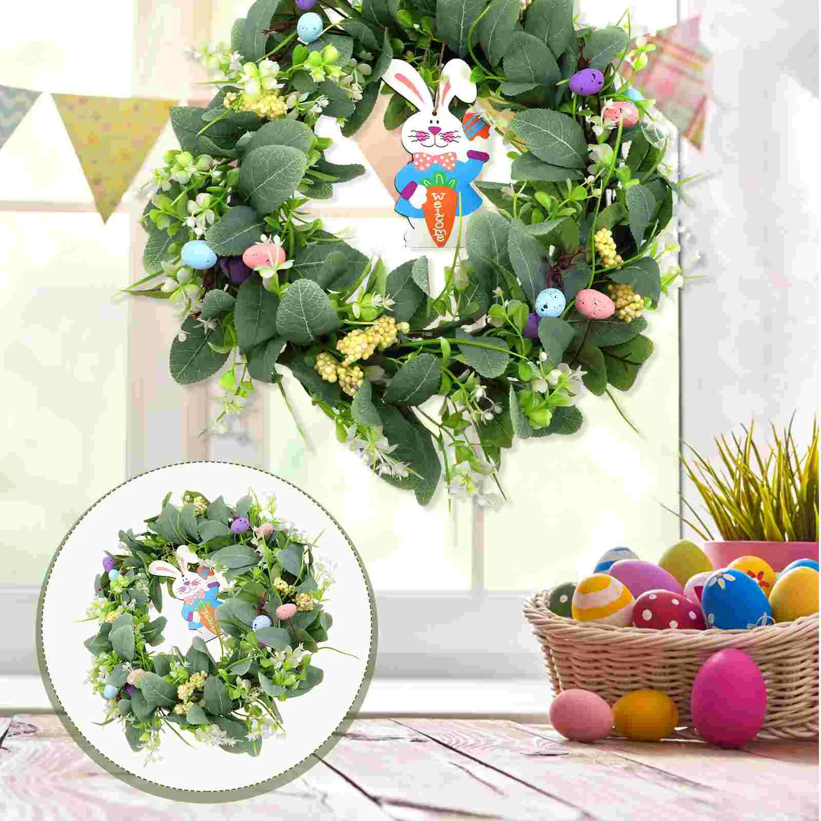 Easter Wreath Sign Bunny Rabbit Door Front Ornament Retro Welcome Garland Hanging Farmhouse Porch Decor Party Spring
Easter Wreath Sign Bunny Rabbit Door Front Ornament Retro Welcome Garland Hanging Farmhouse Porch Decor Party Spring
