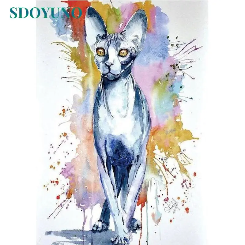 SDOYUNO DIY Oil Painting Colored Cat Pictures By Numbers Animal Figure Kits Drawing Canvas HandPainted Home Decoration
SDOYUNO DIY Oil Painting Colored Cat Pictures By Numbers Animal Figure Kits Drawing Canvas HandPainted Home Decoration