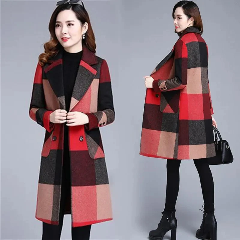 New Women's Thicken Quilted Jacket Winter Warm Woolen Coat Fashion Plaid Female Korean Long Casual Trench Coats Parker Overcoat
New Women's Thicken Quilted Jacket Winter Warm Woolen Coat Fashion Plaid Female Korean Long Casual Trench Coats Parker Overcoat