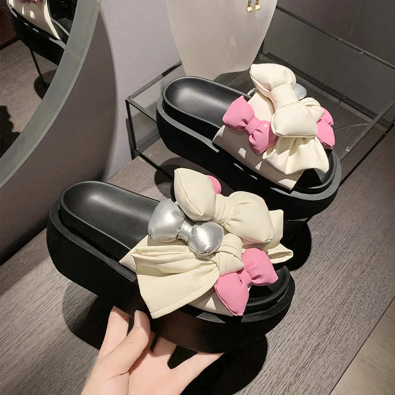 Women High Platform Women Sandals Wedge Heels Bowknot Slipper Fashion Kawaii Outside Chunky Sandals Beach Casual Slides Woman
Women High Platform Women Sandals Wedge Heels Bowknot Slipper Fashion Kawaii Outside Chunky Sandals Beach Casual Slides Woman