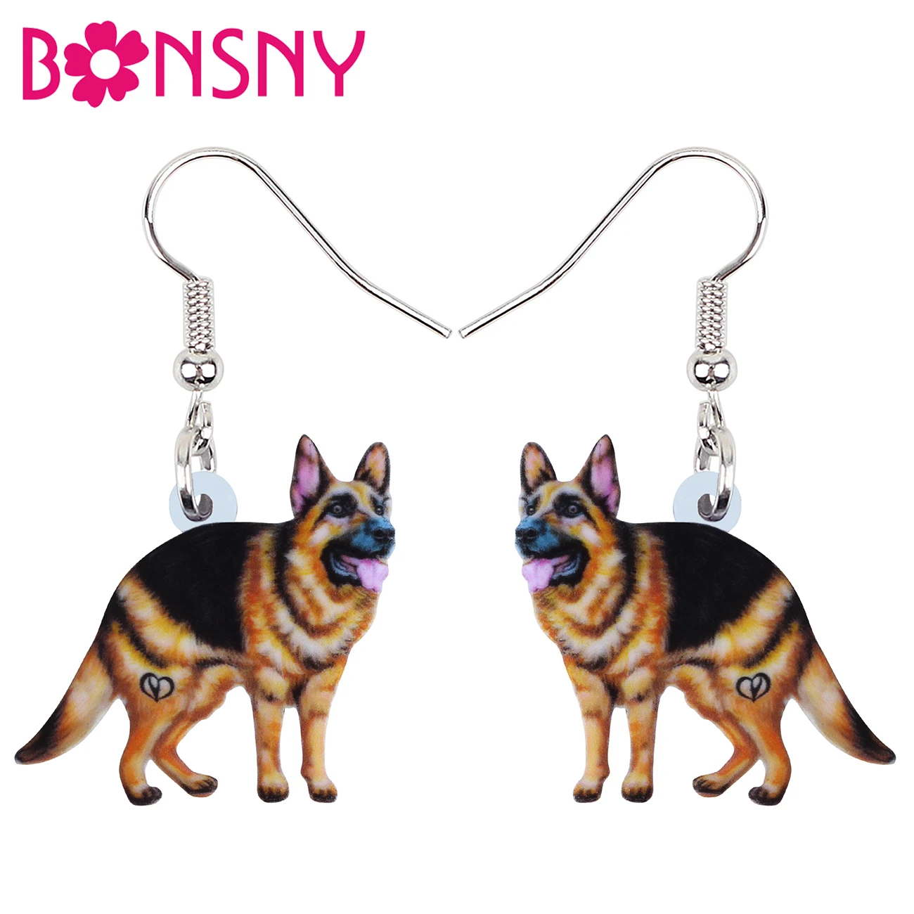 

Bonsny Acrylic Cute German Shepherd Dog Earrings Drop Dangle Gifts Pets Fashion Jewelry for Women Girls Teens Charms Accessories