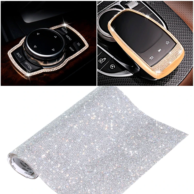 20X24Cm Universal Refit Car Diy Decoration Protector Strip Sticker Button Armrest Steering Wheel Crystal Rhinestone Car Stickers 
20X24Cm Universal Refit Car Diy Decoration Protector Strip Sticker Button Armrest Steering Wheel Crystal Rhinestone Car Stickers